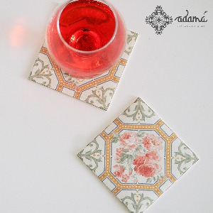 스페인 아다마알마 빅토리아 핑크 방수 티 코스터 컵받침